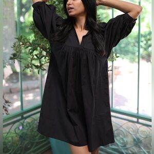 Never A Wallflower Black High Neck Voluminous Mini Dress Large